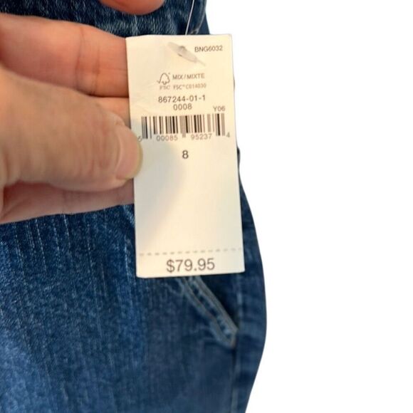 Gap Denim indigo Blue Jean Overall MIDI Boho Gorpecore Hippie Dress 8 - Picture 6 of 14